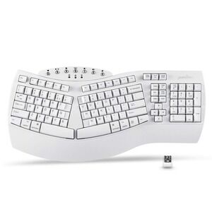 Perixx Periboard-612 Wireless Ergonomic Split Keyboard USB White Mac Windows